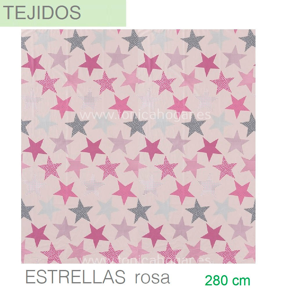 Detalle Tejido Edredón Conforter Estrellas Rosa de Sansa con Metraje Estrellas/MT C.2 rosa de Sansa 