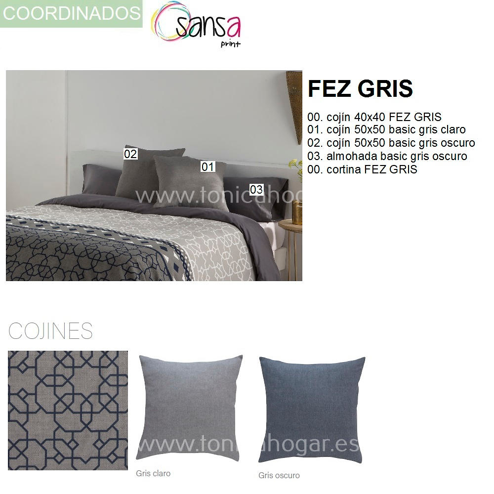 Articulos Coordinados Edredón Conforter FEZ 8 Gris de SANSA Print de Confecciones Paula 