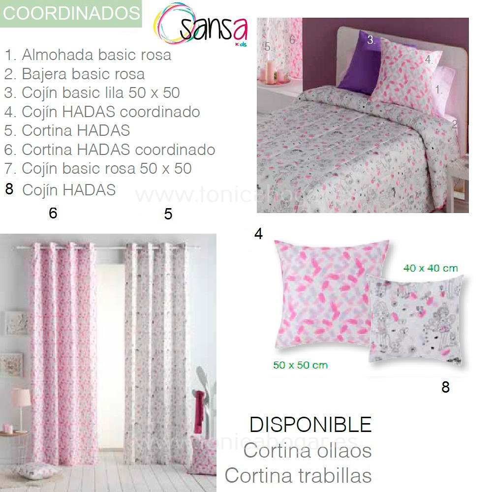 Articulos Coordinados Edredón Conforter HADAS de SANSA KIDS de Confecciones Paula 