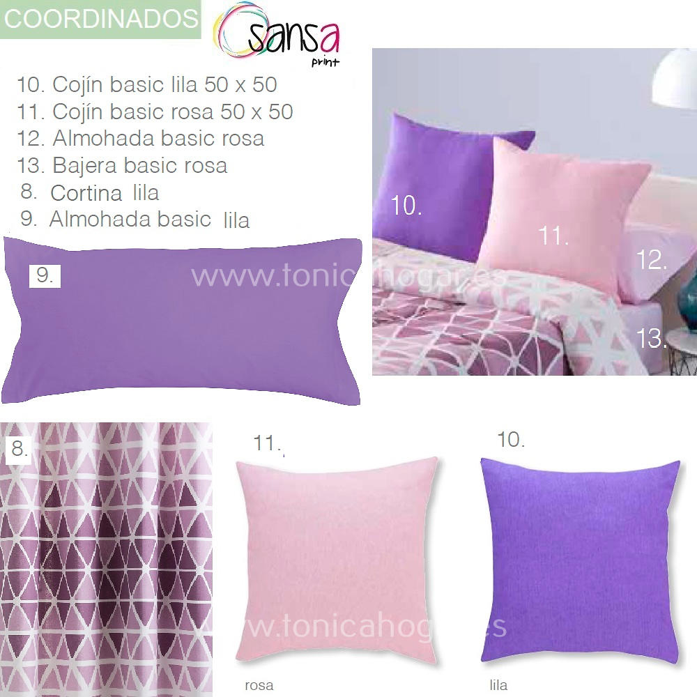Articulos Coordinados Edredón Conforter KANSAS 9 Lila de SANSA Print de Confecciones Paula 