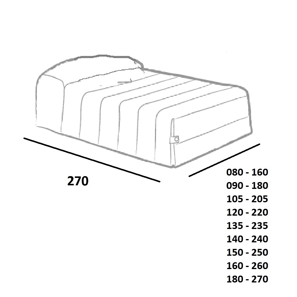 Medidas disponibles Edredón Conforter Linus 11 de Tejidos Jvr 090, 135, 150 