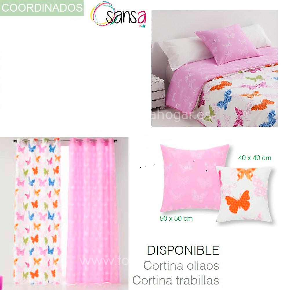 Articulos Coordinados Edredón Conforter MARIPOSAS de SANSA KIDS de Confecciones Paula 