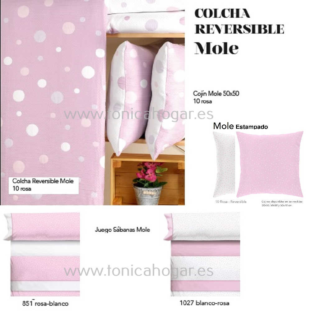 Artículos coordinados Edredón Conforter Mole Blanco-Rosa de Cañete 