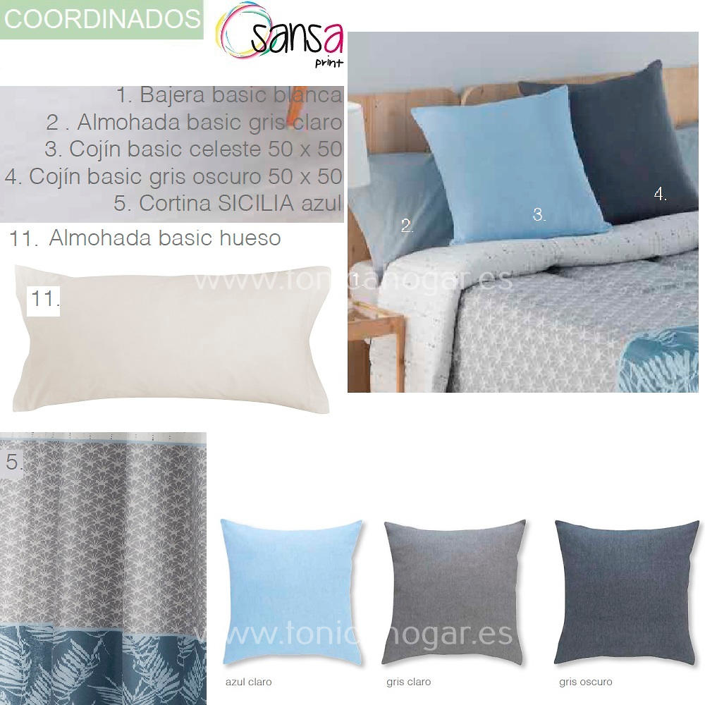 Articulos Coordinados Edredón Conforter SICILIA 3 Azul de SANSA Print de Confecciones Paula 