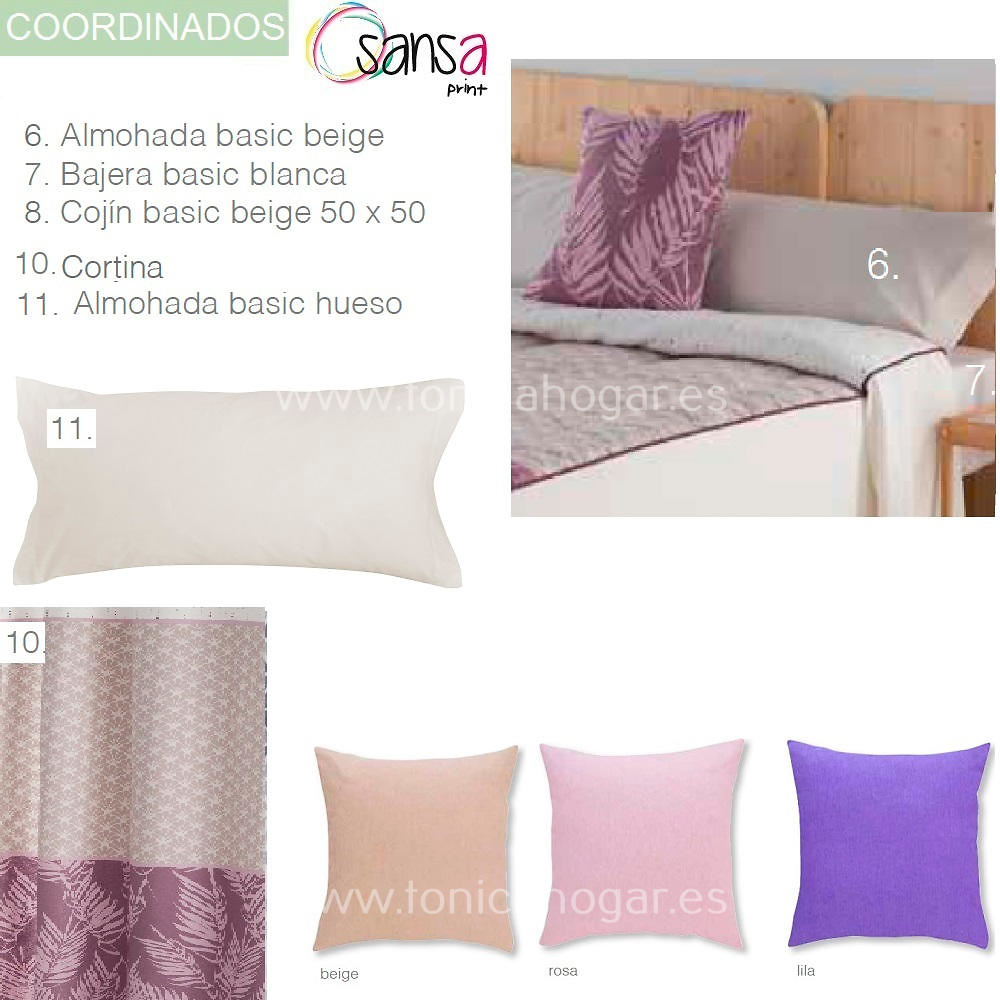 Articulos Coordinados Edredón Conforter SICILIA 9 Lila de SANSA Print de Confecciones Paula 