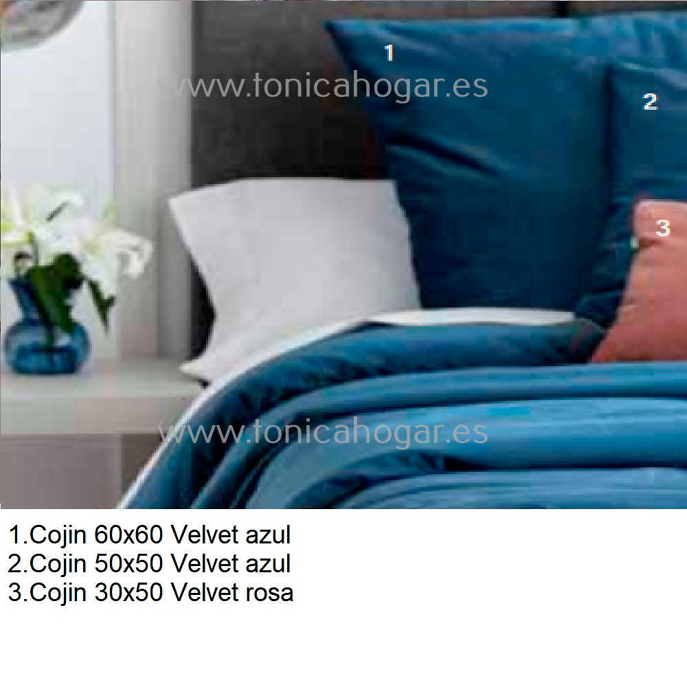 Artículos coordinados Edredón Conforter Velvet Azul de Confecciones Paula 