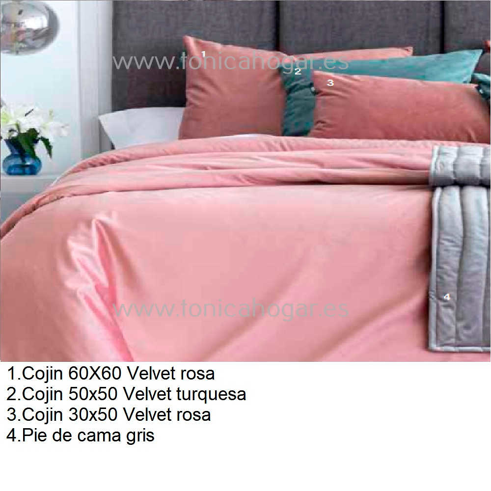 Artículos coordinados Edredón Conforter Velvet Rosa de Confecciones Paula 