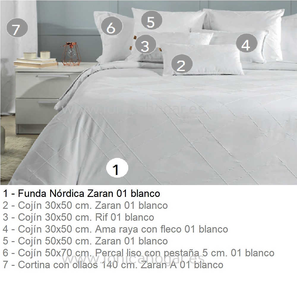 Artículos coordinados Edredón Conforter Zaran Blanco de Cañete 