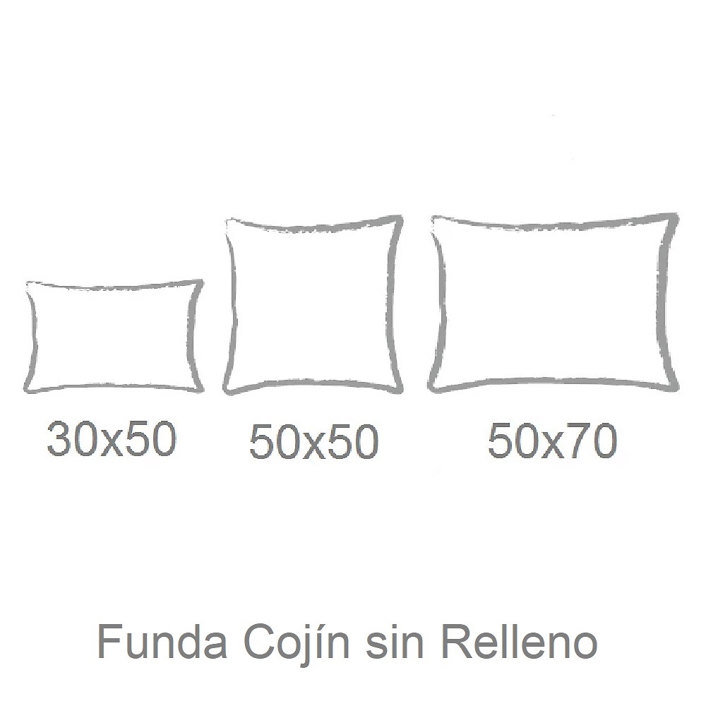 Medidas disponibles Funda Cojin Ama Raya Fleco RAYA FLECO Blanco de Cañete 30x50, 50x50, 50x70 