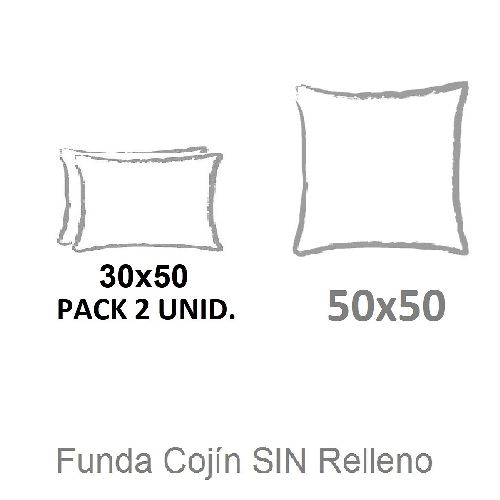 Medidas disponibles Funda Cojin Astun Azul de Estela 30x50, 50x50 
