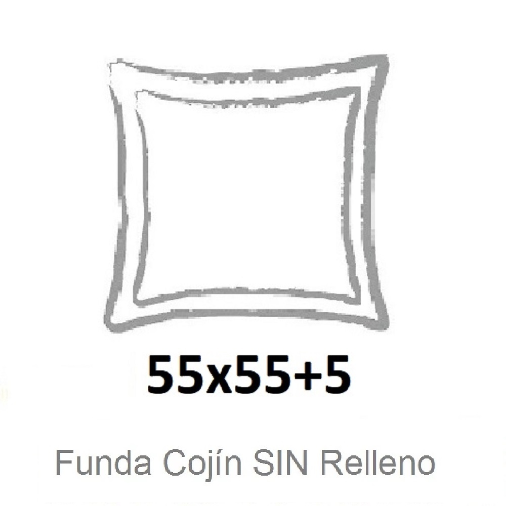 Medidas disponibles Funda Cojin Qutun 200 Pespunte Blanco de Estela 55x55+5 
