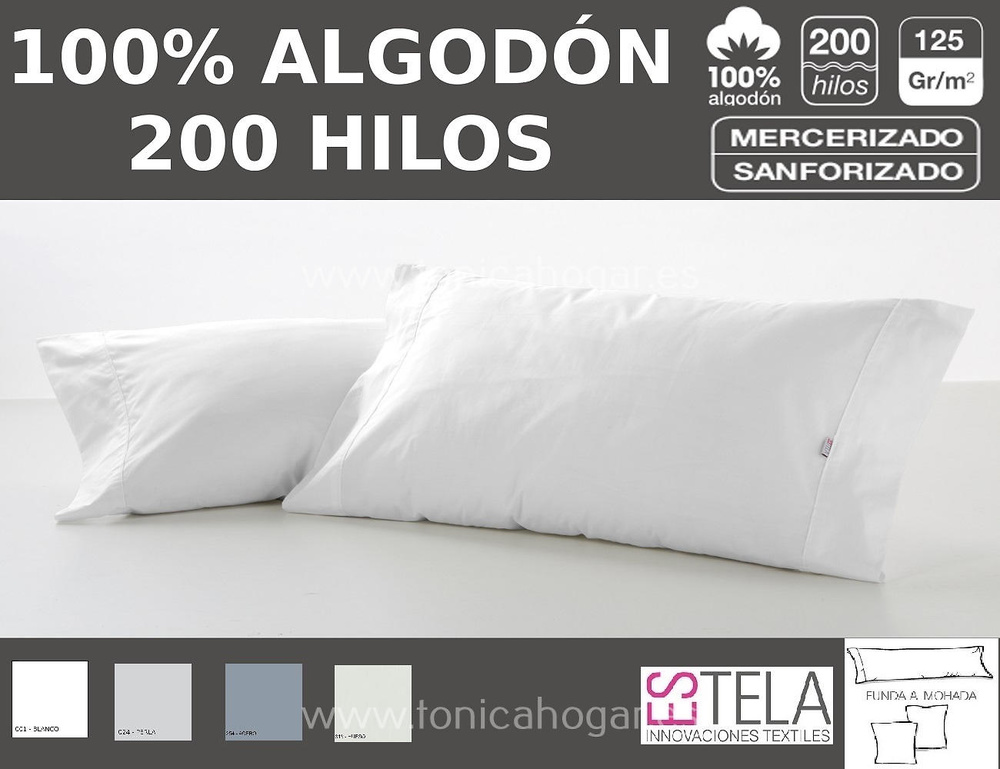Fundas Almohadas Y Cojines 200 Hilos 100% Algodón De Es-Telia.