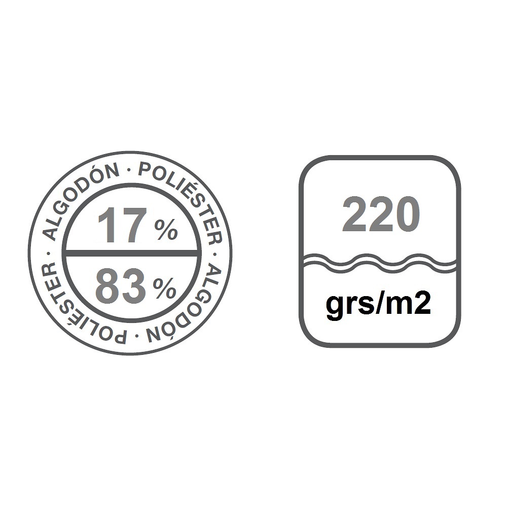 Composición 83 % Poliéster 17 % Algodón 220 grs/m2 