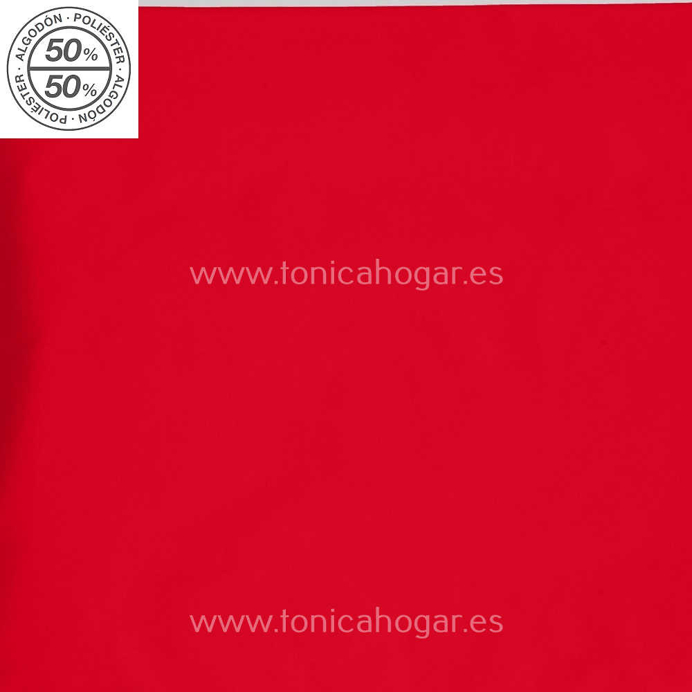 Detalle Tejido encimera Juego Sábanas Liso Bies Rojo de Estela con Metraje Combi/MT C.014 Rojo de Estela 