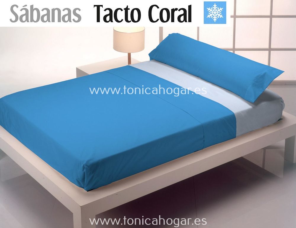 Comprar Juego Sábanas Tacto Coral LISA Azul Marino de Cañete online 