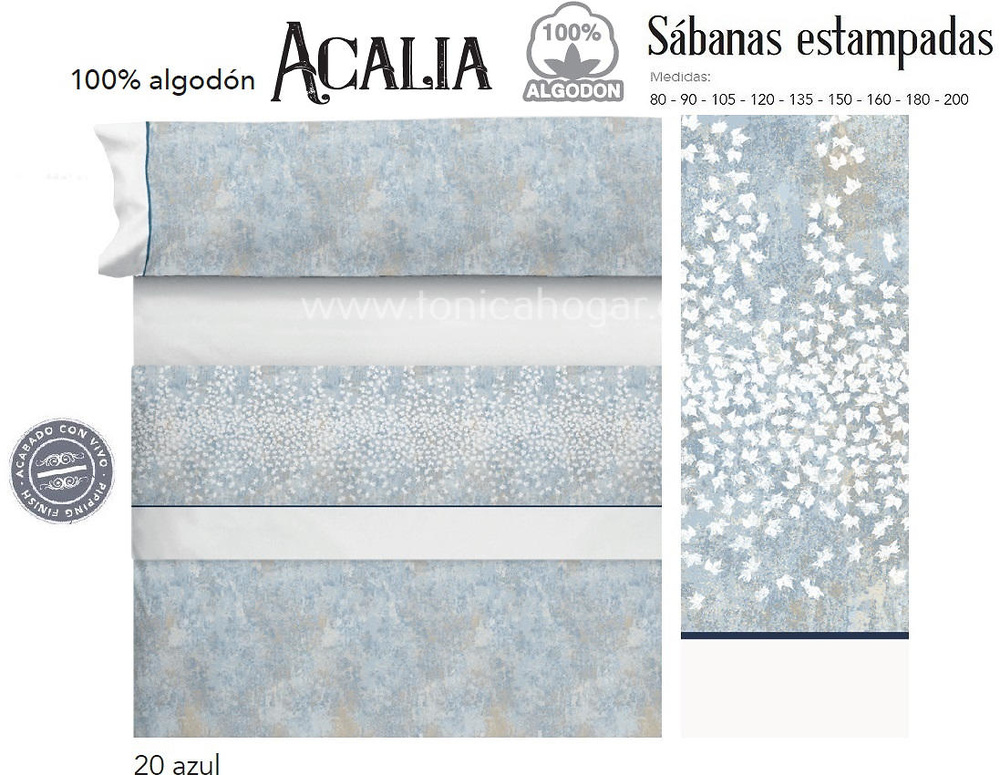 Comprar Juego Sabanas ACALIA Azul de Cañete online 