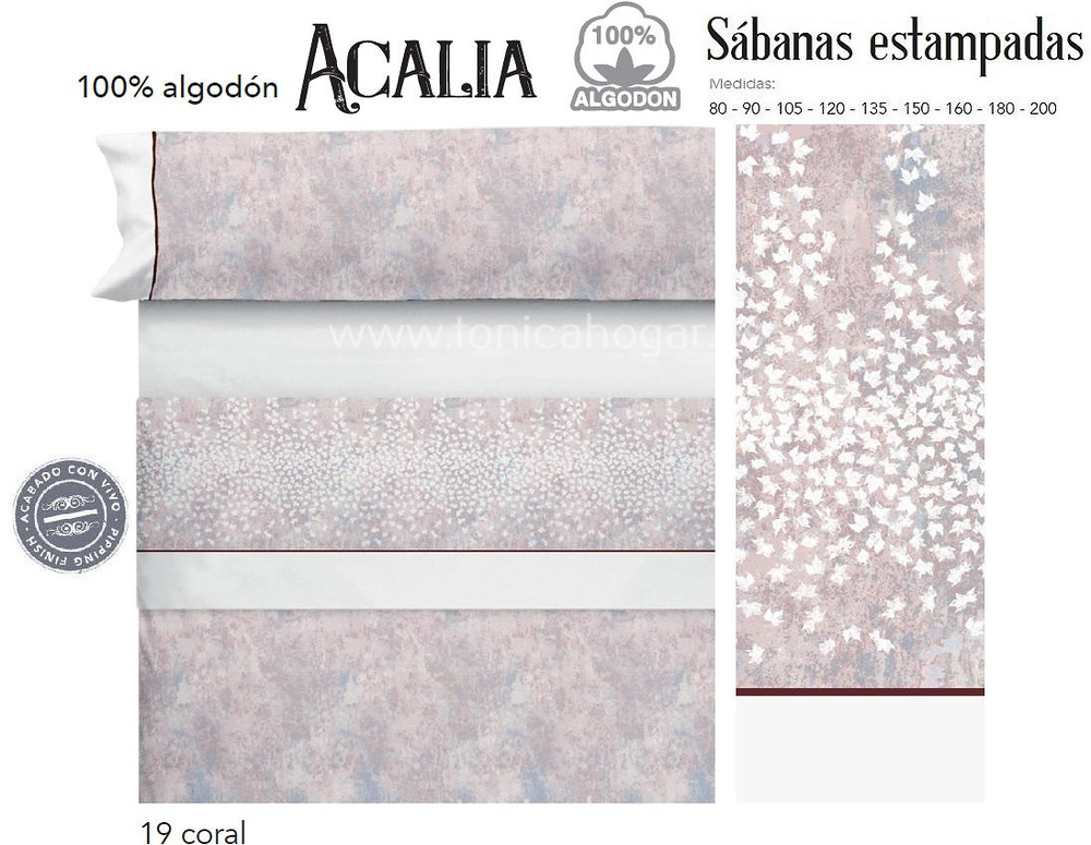 Comprar Juego Sabanas ACALIA Coral de Cañete online 