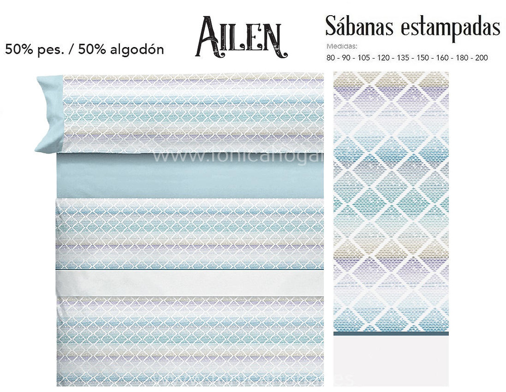Comprar Juego Sabanas AILEN Azul de Cañete online 
