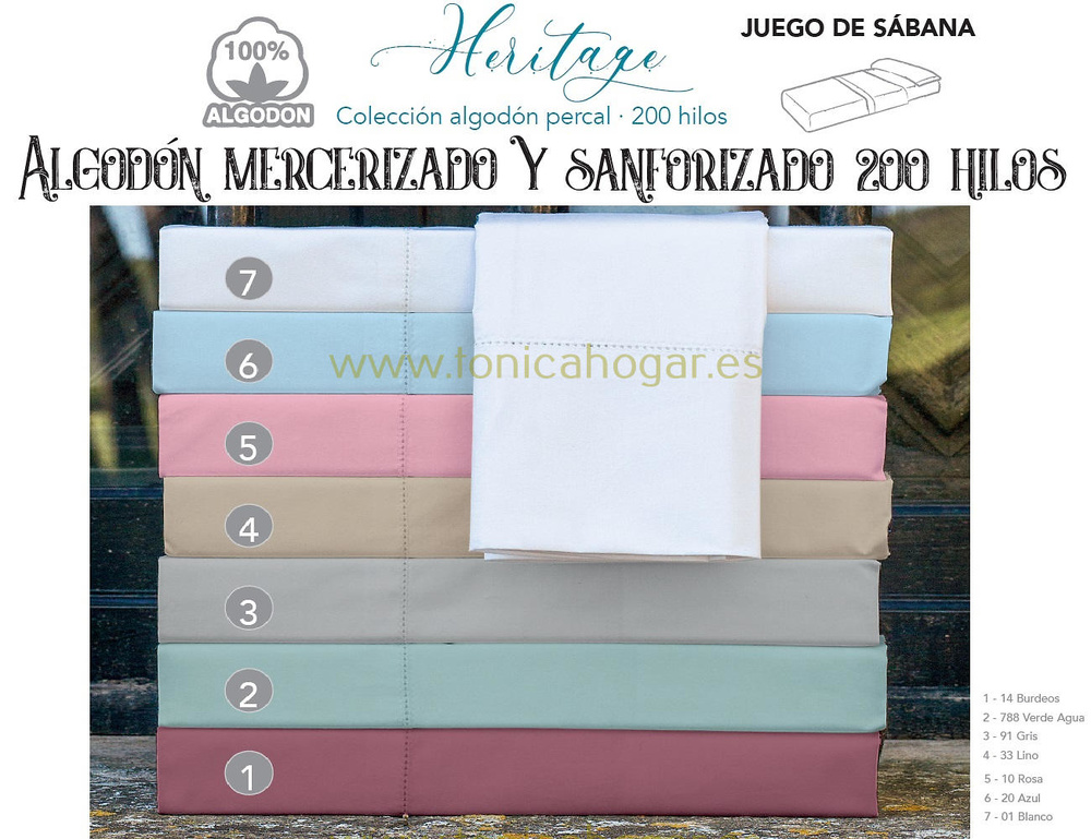 Comprar Juego Sabanas HERITAGE LISO VAINICA de Cañete online 