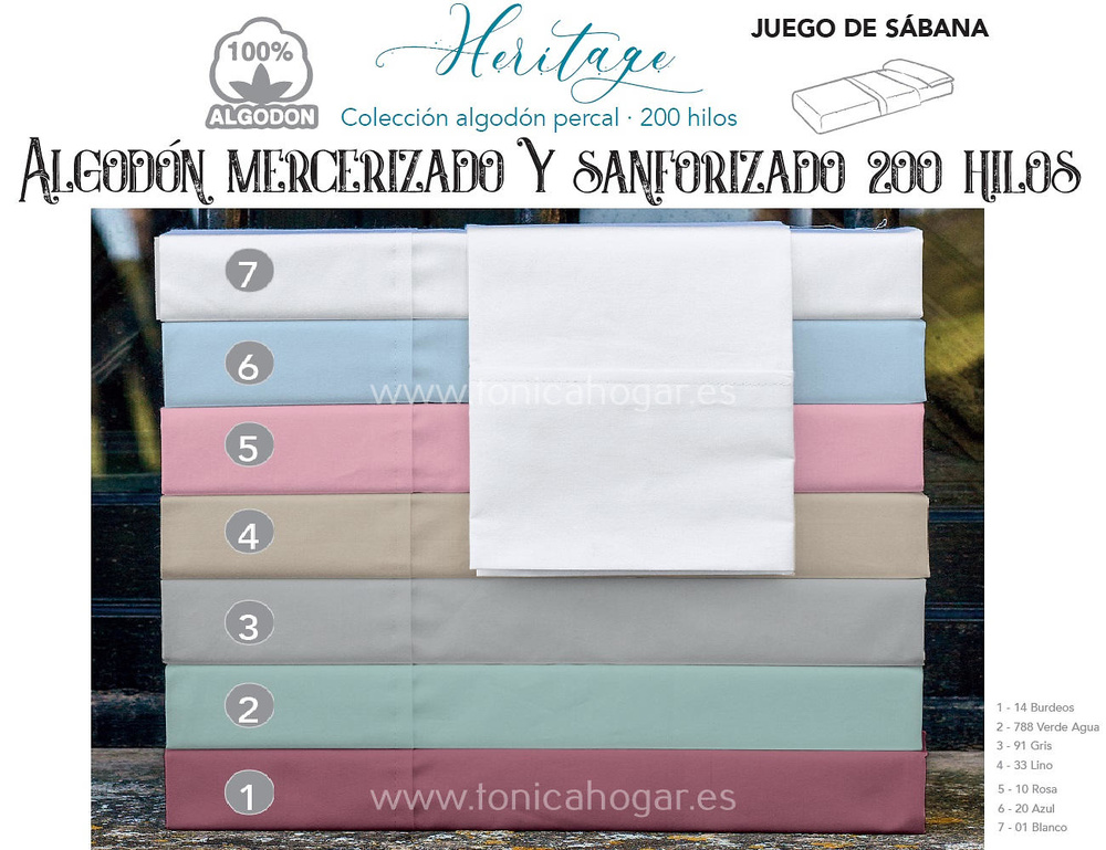 Comprar Juego Sabanas HERITAGE LISO de Cañete online 