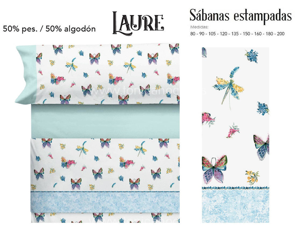 Comprar Juego Sabanas LAURE Azul de Cañete online 