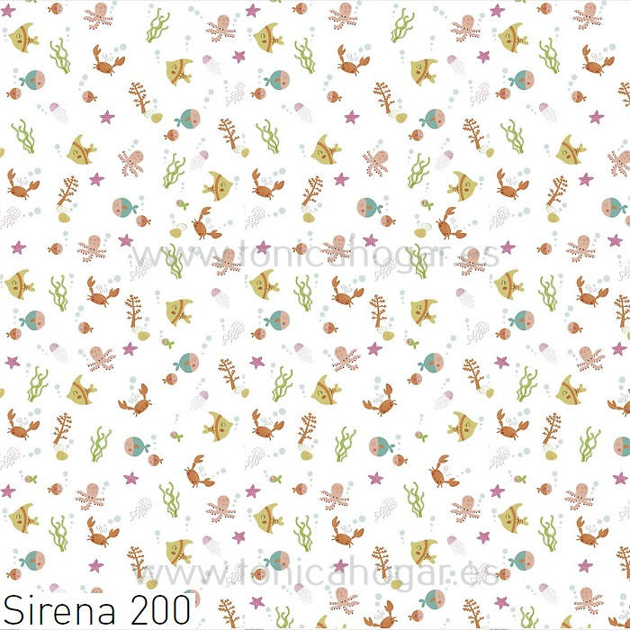 Detalle Funda Almohada Juego de Sábanas Sirena Js de Tejidos Jvr con Metraje Sirena/200MT C.060 Multicolor de Tejidos JVR 