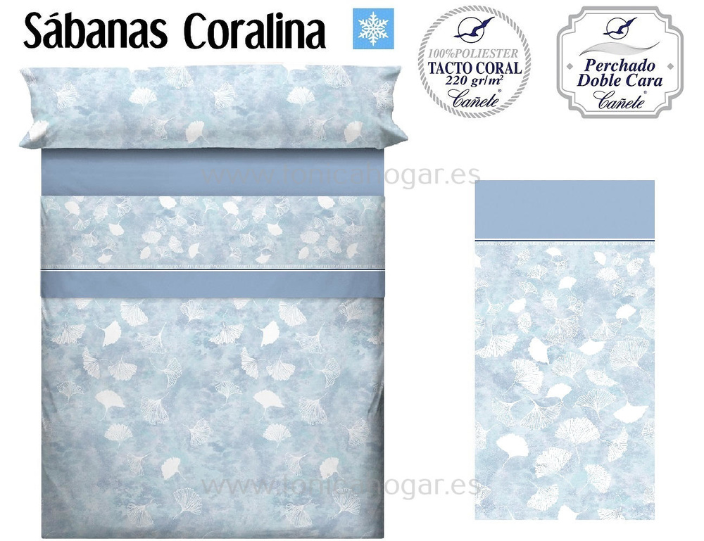 Comprar Sábanas Coralina LINDA Azul de Cañete online 
