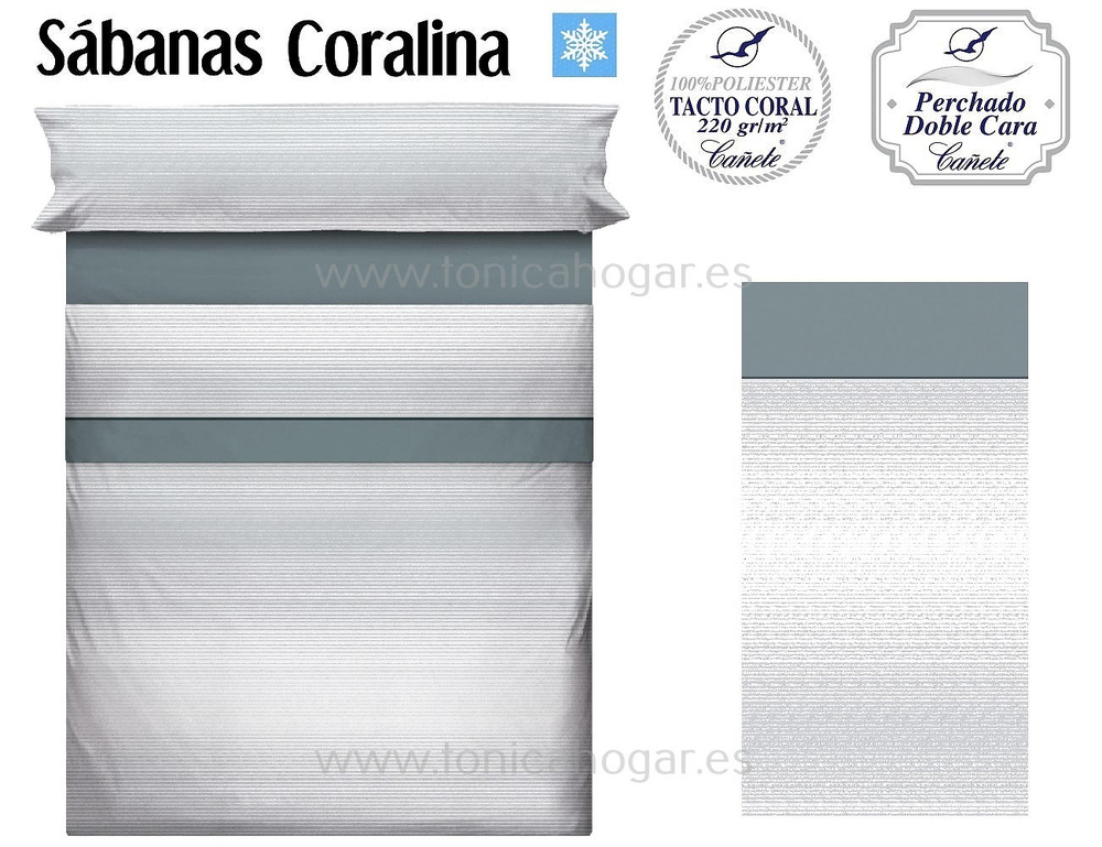 Comprar Sábanas Coralina YOMA Gris de Cañete online 