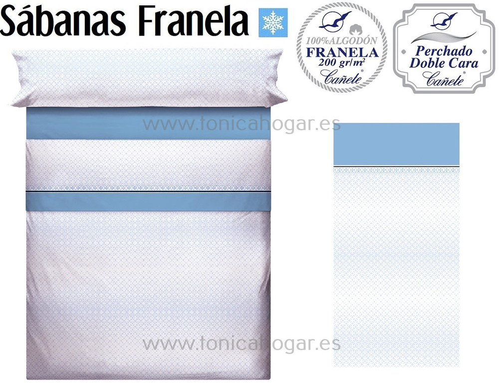Comprar Sábanas Franela KATEL Azul de Cañete online 