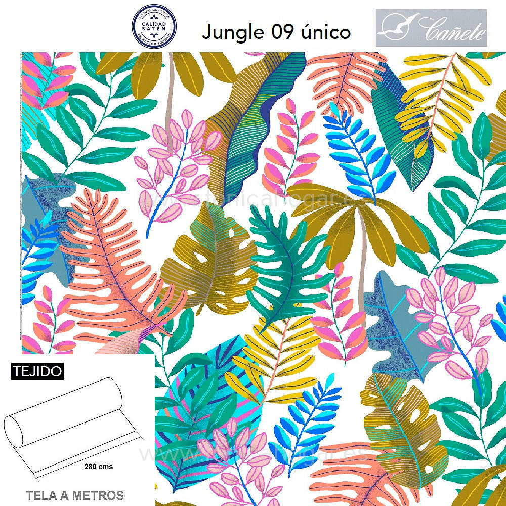 Detalle Tejido Saco Funda Nórdica Jungle de Cañete con Metraje Jungle/MT C.09 Multicolor de Cañete 