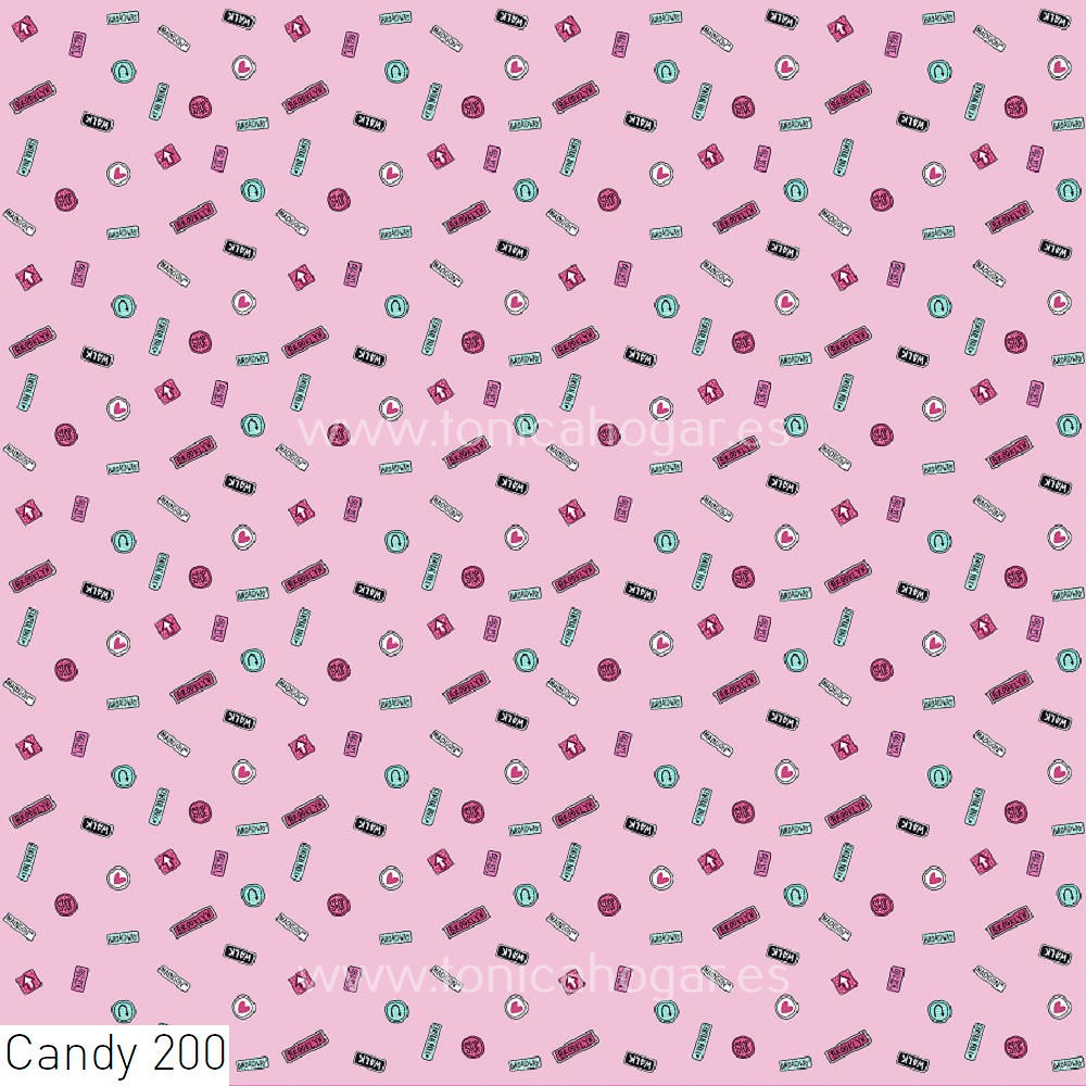 Detalle Sábana Bajera Saco Nórdico Candy 15 de Tejidos Jvr con Metraje Candy/200MT C.060 Rosa de Tejidos JVR 