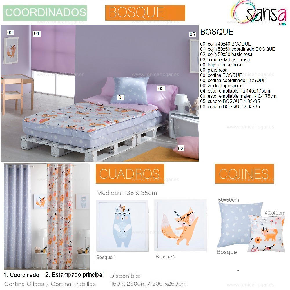 Articulos Coordinados Saco Nordico BOSQUE de SANSA KIDS de Confecciones Paula 
