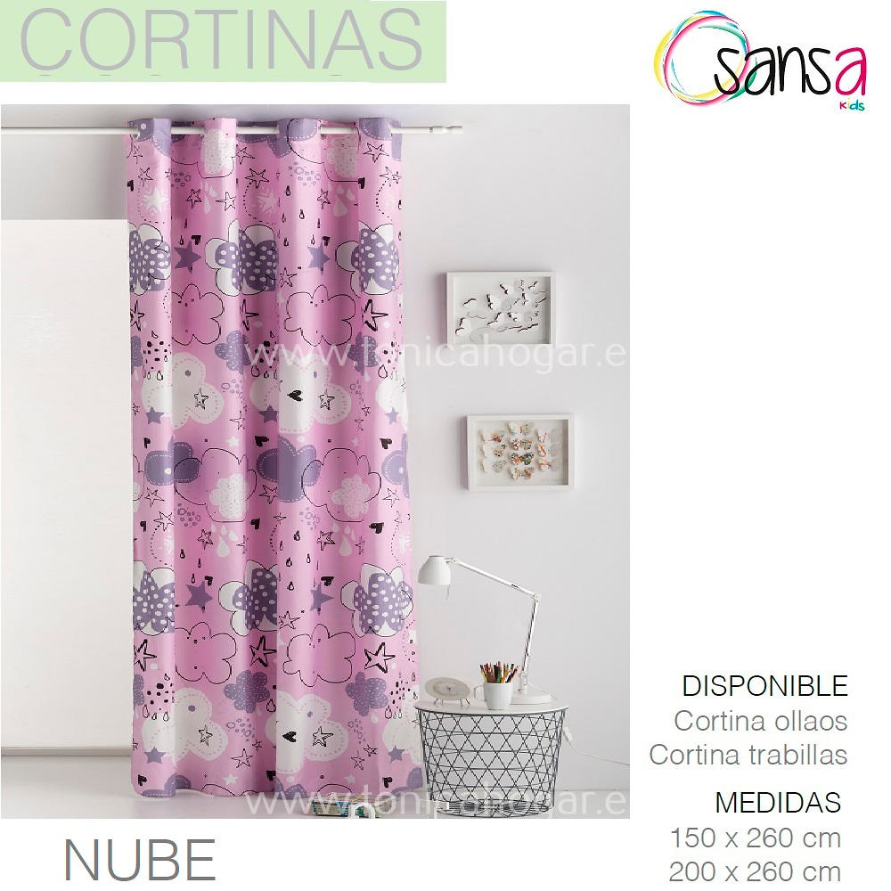 Cortina Confeccionada NUBE de SANSA. 