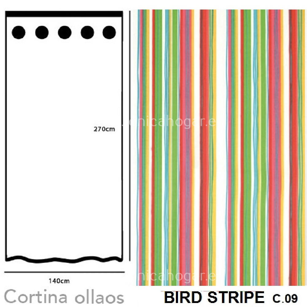 Cortina Confeccionada BIRD STRIPE c.09 de Cañete. 