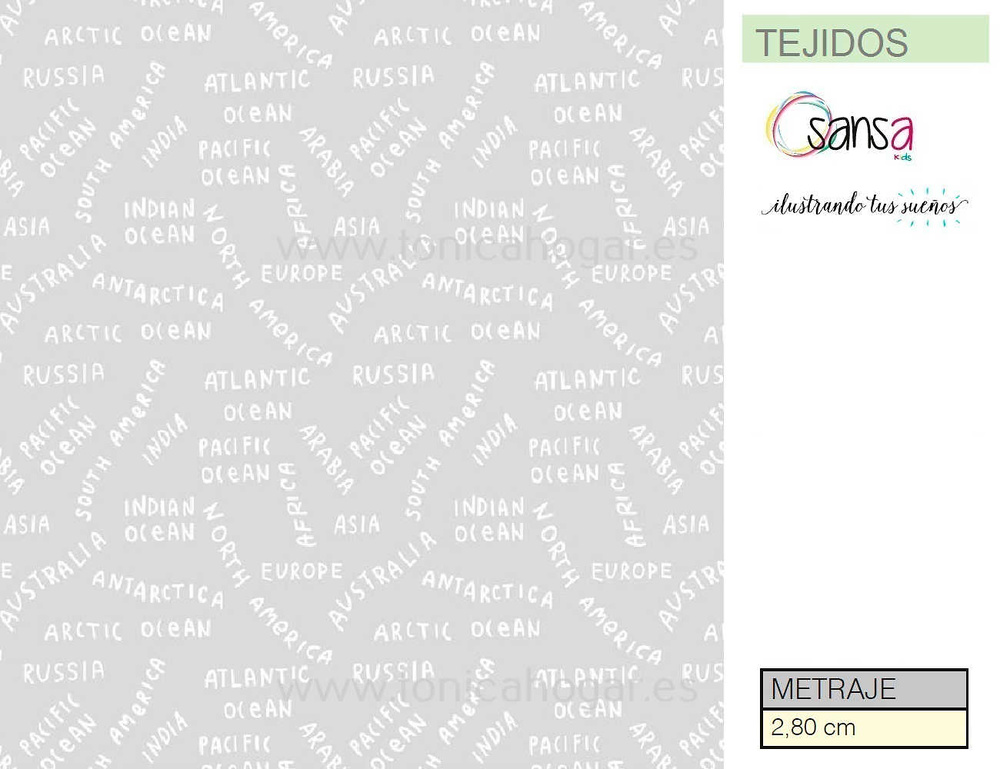 comprar Tejido estampado digital Infantil ECO coordinado de Sansa online 