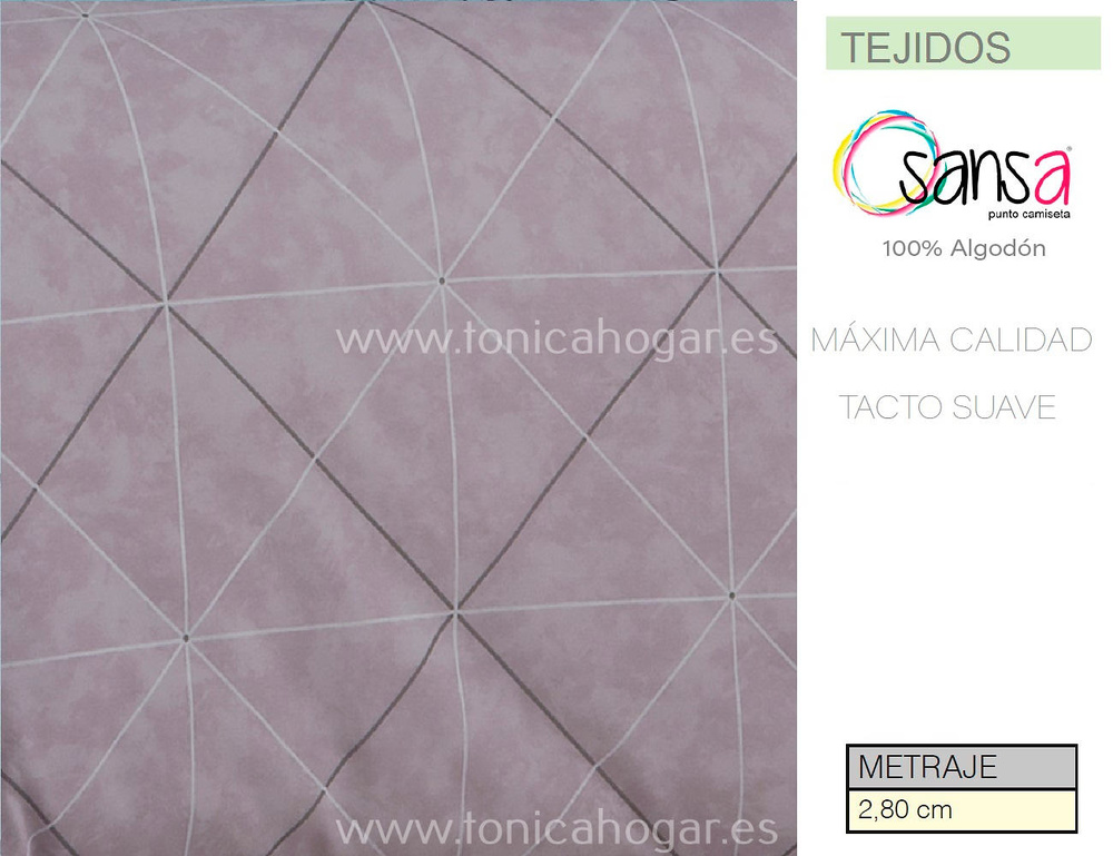 comprar Tejido estampado Natural BONN Rosa de Sansa online 