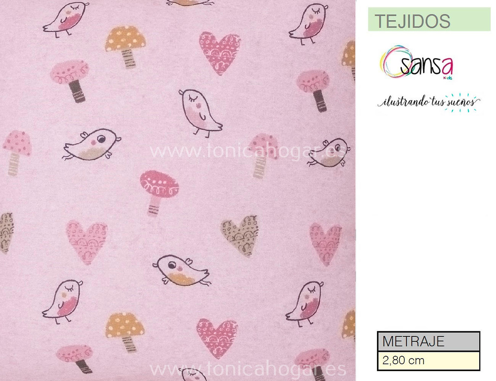 comprar Tejido estampado digital Infantil LOVELY coordinado de Sansa online 
