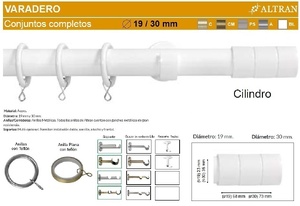 BARRA CORTINA VARADERO CILINDRO BCO de ALTRAN