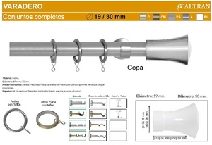 BARRA CORTINA VARADERO COPA ACERO de ALTRAN