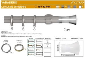 BARRA CORTINA VARADERO COPA PLATA MATE de ALTRAN