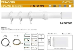 BARRA CORTINA VARADERO CUADRADO BCO de ALTRAN