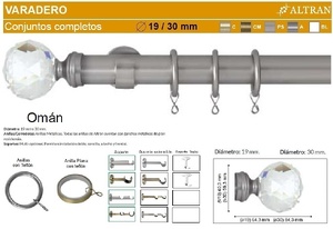 BARRA CORTINA VARADERO OMAN PLATA MATE de ALTRAN