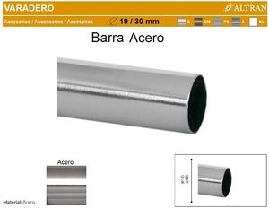 Barra doble de cortina varadero BARRAS-TAMAÑO 150CM BARRAS - ANILLAS SIN  ANILLAS ACERO BARRAS - TERMINALES TAPON A.6119A BARRAS - SOPORTES  EXTENSIBLE 19/19 A.4015A