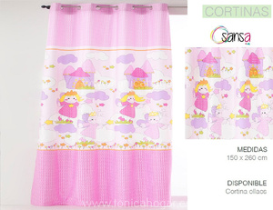 Cortina Confeccionada Princesas Infantil SANSA Kids