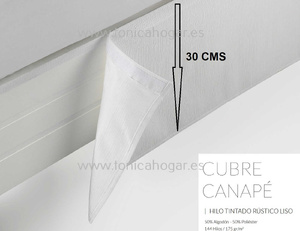 Faldón Cubrecanapé Cubre 30 Cms Velcro Blanco Optico de Estela