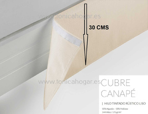 Faldón Cubrecanapé Cubre 30 Cms Velcro Crema de Estela