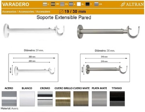 SOPORTE VARADERO EXTENSIBLE PARED EXTRA de ALTRAN