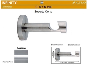 Soporte Barra Metalico Infinity Corto de Altran