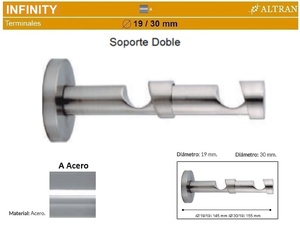 Soporte Barra Metalico Infinity Doble de Altran