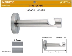 Soporte Barra Metalico Infinity Sencillo de Altran